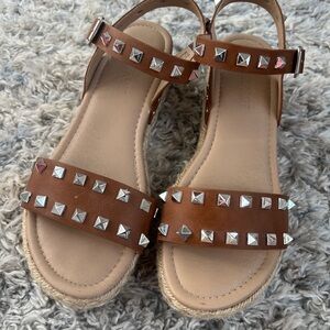 Brown Studded Sandals
